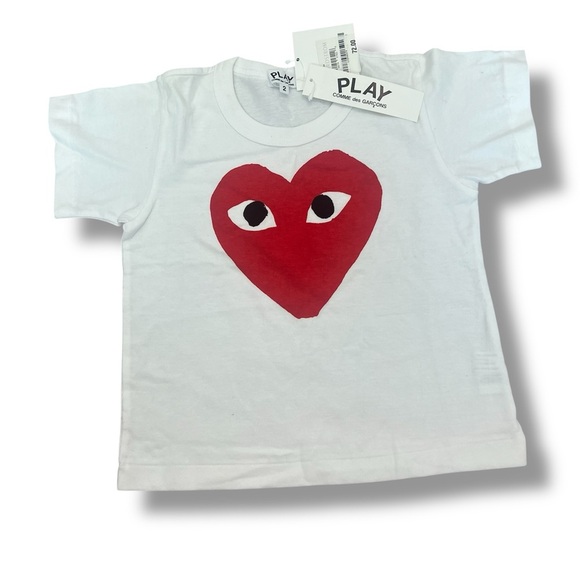 NWT Comme Des Garçons Play Kids Logo-Print T-Shirt - Picture 1 of 4
